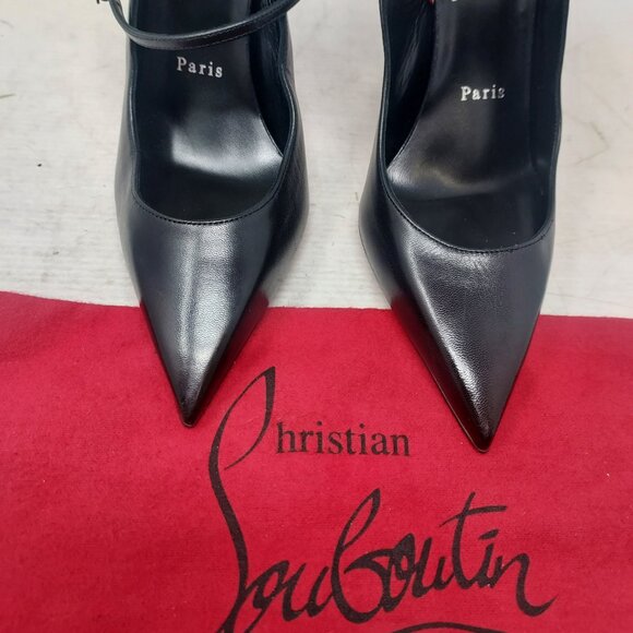 Christian Louboutin Black Strappy Condora Leather Pump - Picture 8 of 12